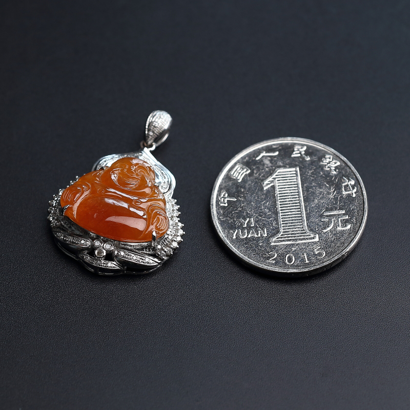 红翡弥勒佛吊坠 - 红掌柜