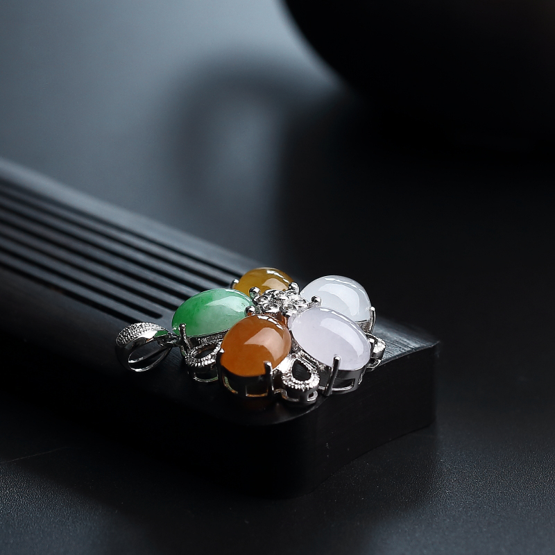 翡翠福禄寿花吊坠 - 红掌柜