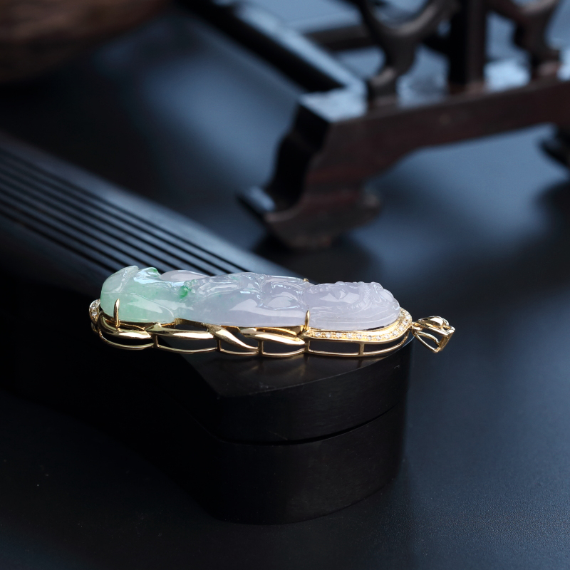 糯种翡翠观音吊坠-红掌柜