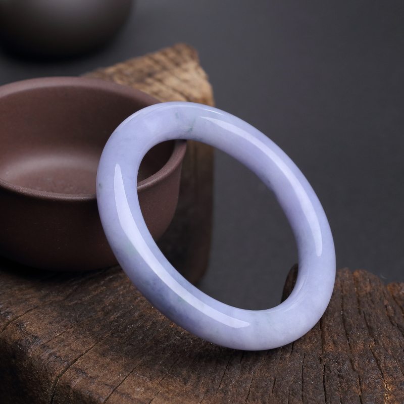 天然糯种紫罗兰翡翠手镯 - 红掌柜