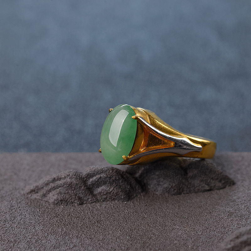 缅甸翡翠戒面-红掌柜