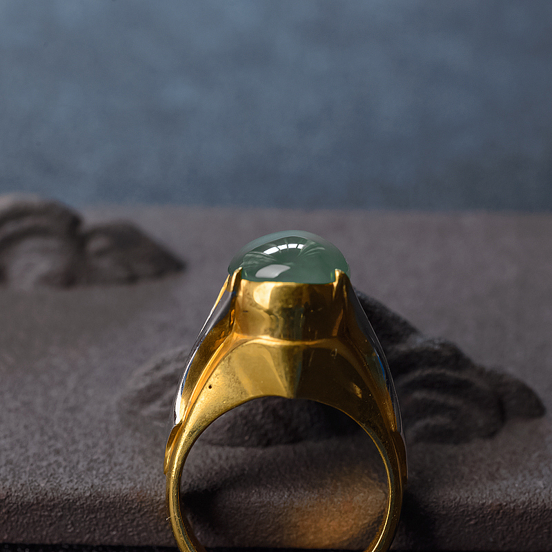 天然翡翠戒面-红掌柜