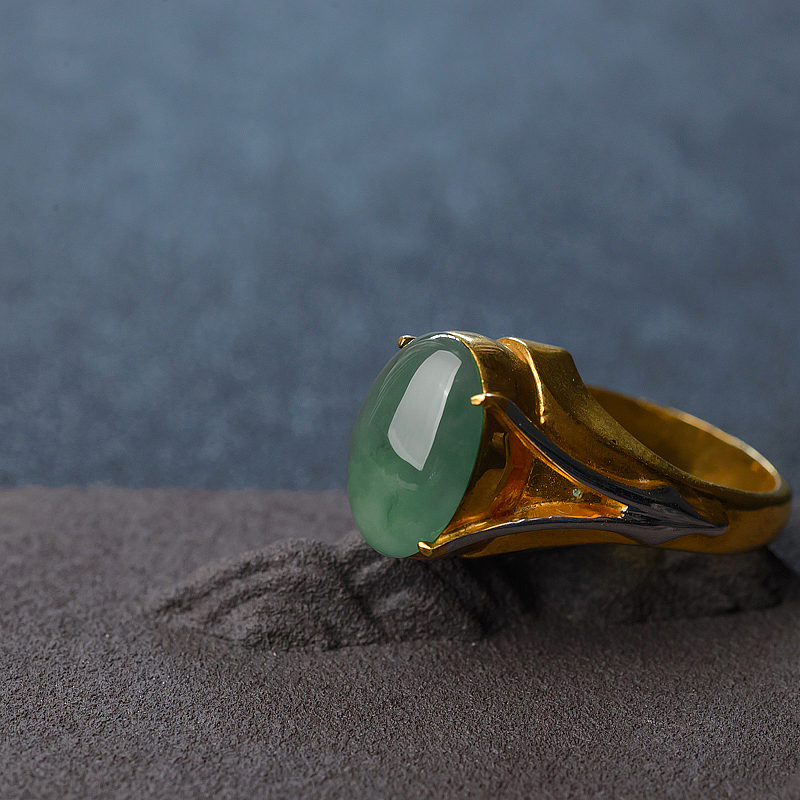 缅甸翡翠戒面-红掌柜