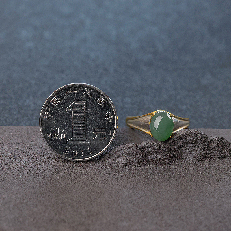 天然缅甸翡翠戒面-红掌柜