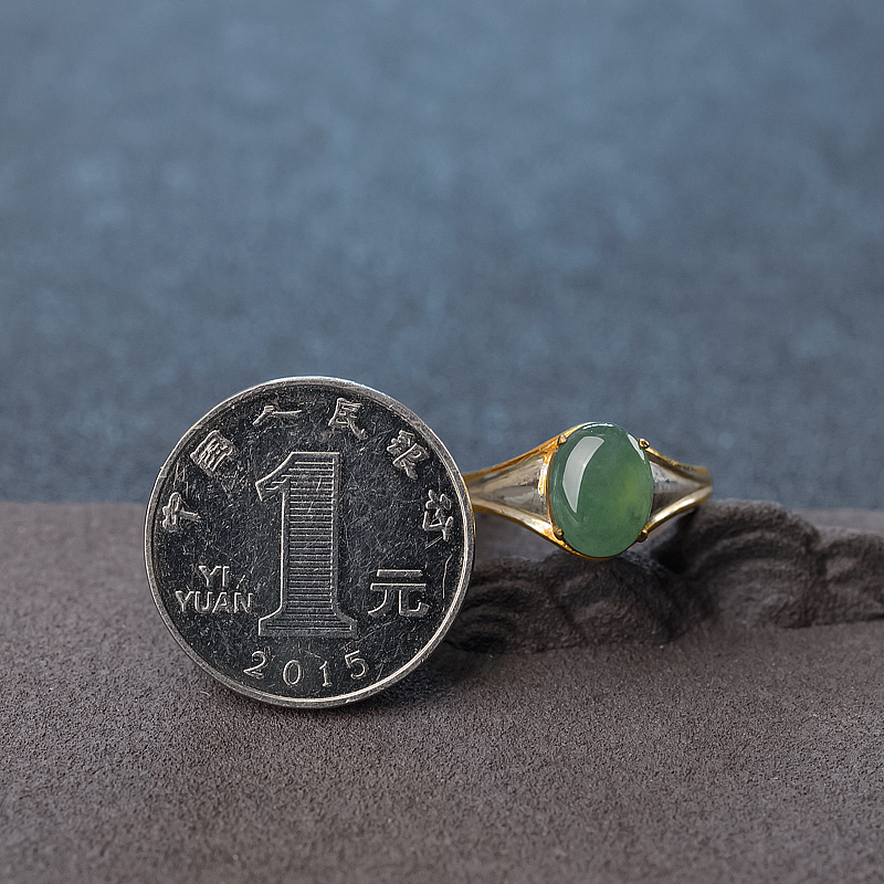 天然缅甸翡翠戒面-红掌柜