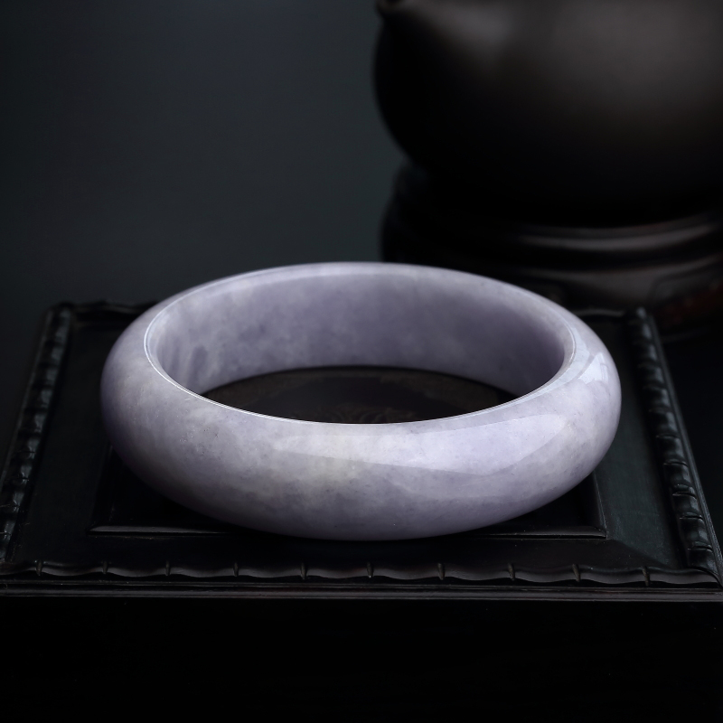 糯种紫罗兰翡翠手镯-红掌柜