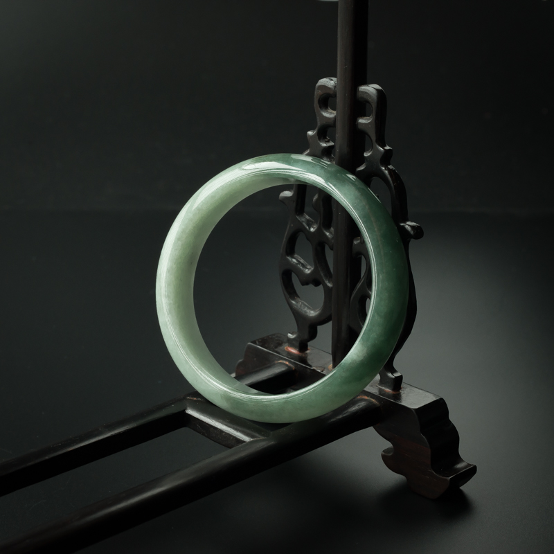 62.5#缅甸糯种飘花翡翠手镯-红掌柜