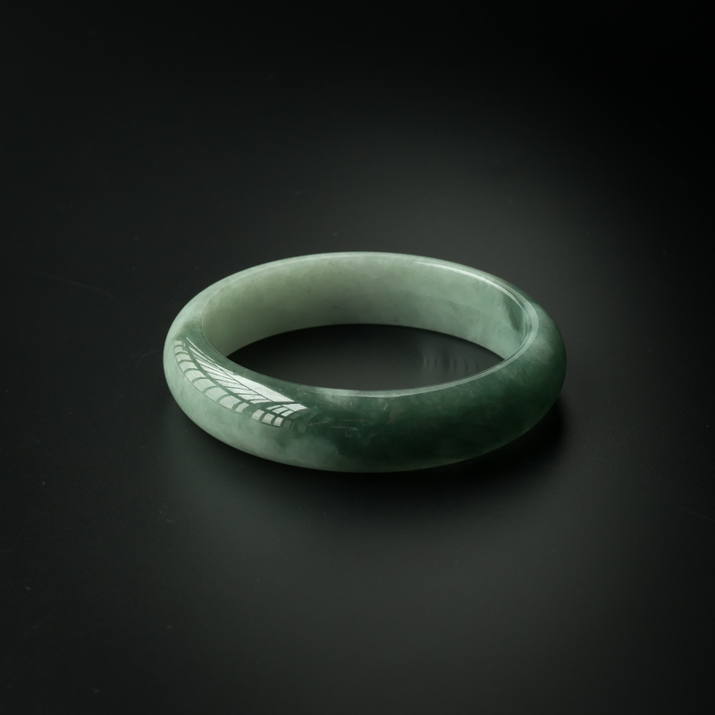 62.5#缅甸天然糯种翡翠手镯-红掌柜