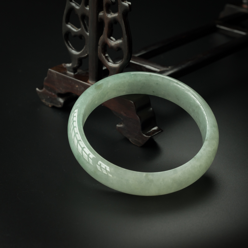 糯种翡翠手镯-红掌柜