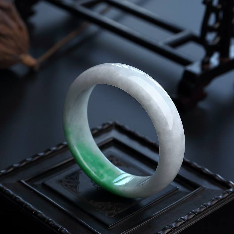 糯种翡翠手镯-红掌柜