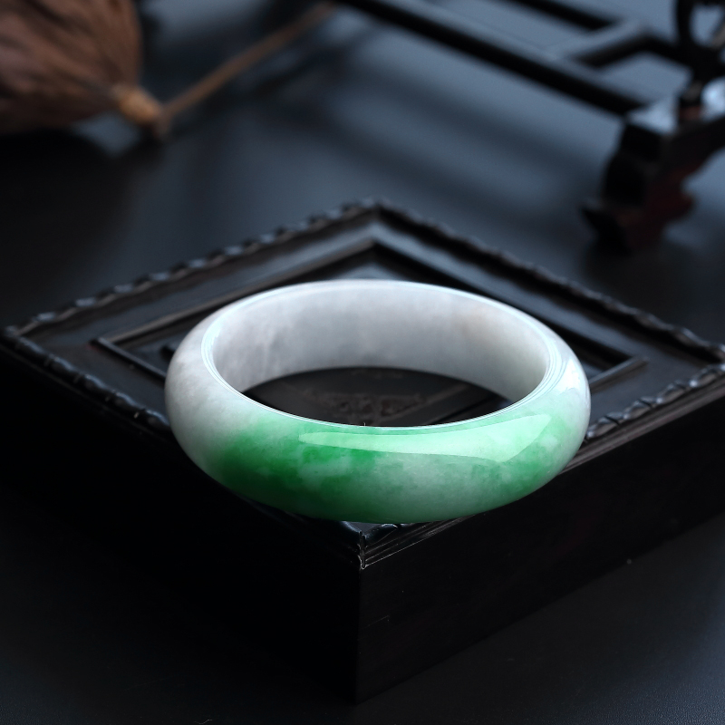 56#糯种翡翠手镯-红掌柜