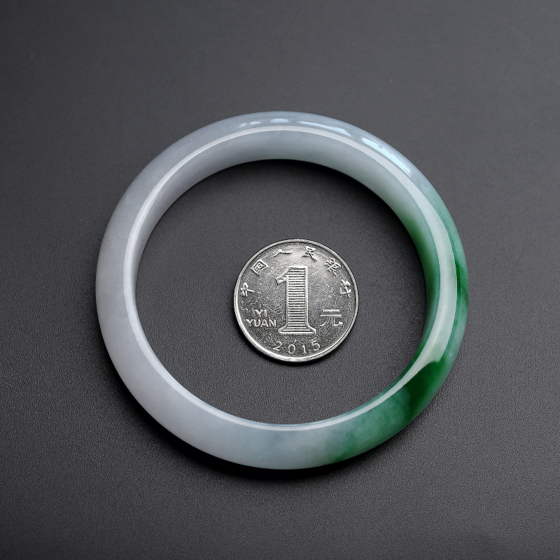 58#糯种飘花翡翠手镯-红掌柜