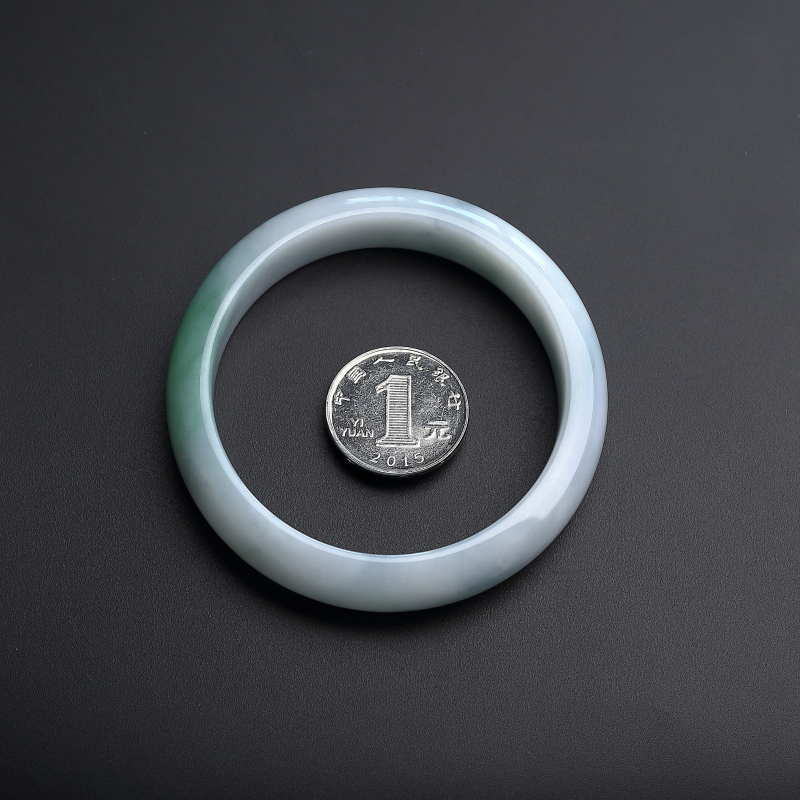 59#糯种飘花翡翠手镯-红掌柜