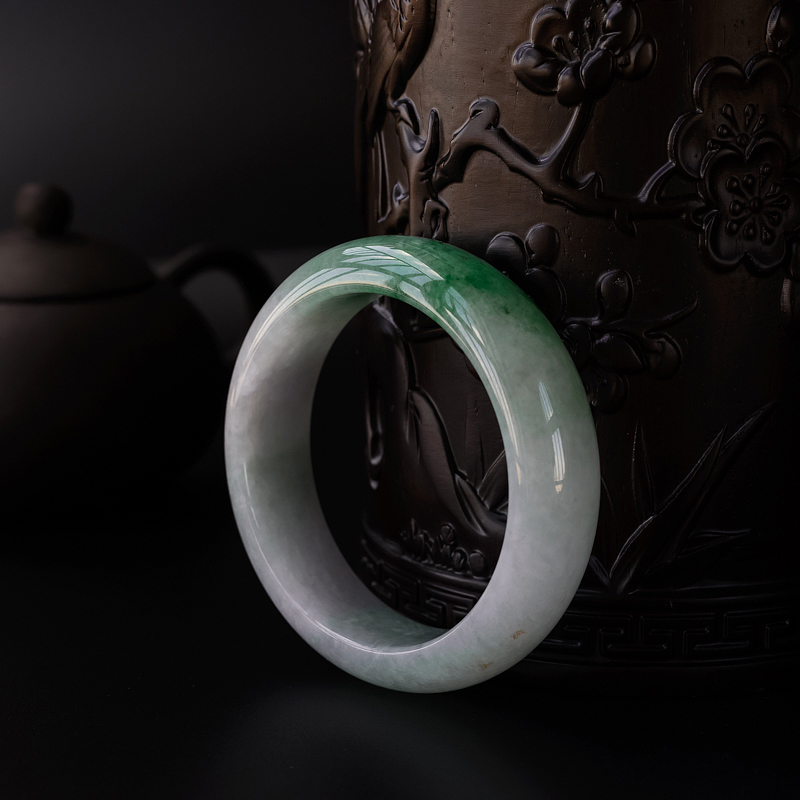 56#糯种翡翠手镯-红掌柜