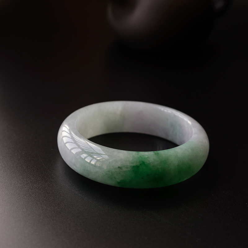 糯种翡翠手镯-红掌柜
