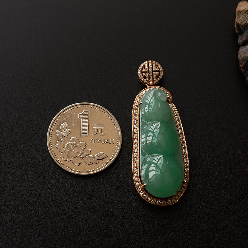 翡翠福豆吊坠 - 红掌柜