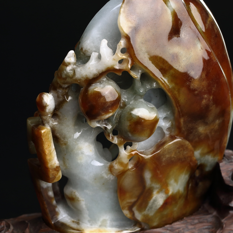 缅甸天然糯种淡绿翡翠关公摆件-红掌柜