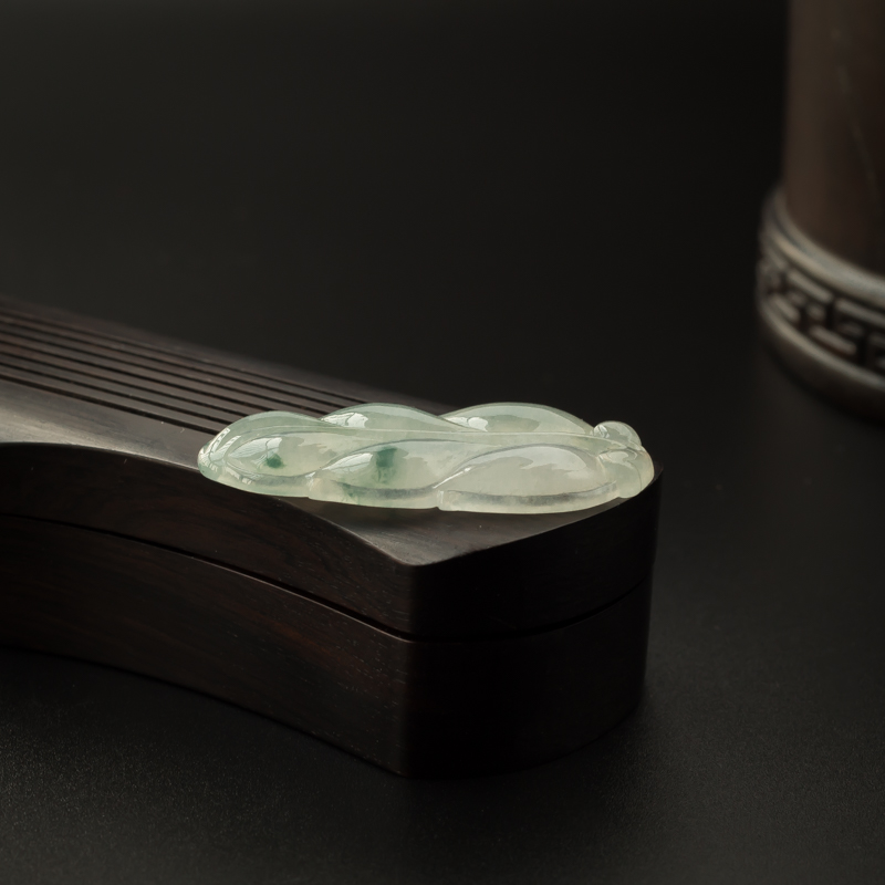 缅甸天然冰糯种飘花翡翠吊坠-红掌柜