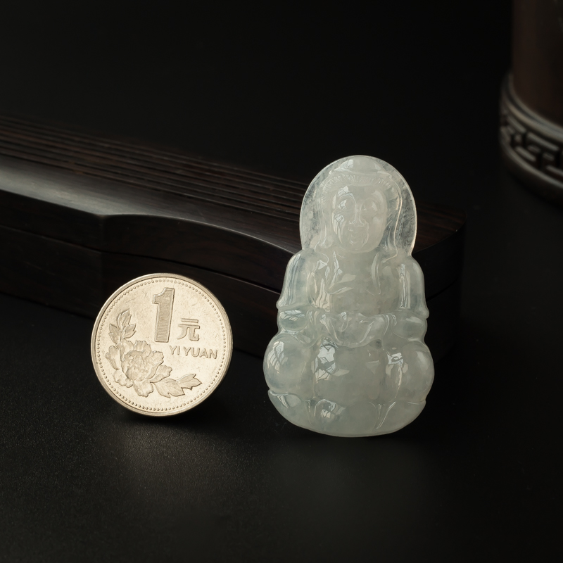 缅甸糯种翡翠吊坠-红掌柜