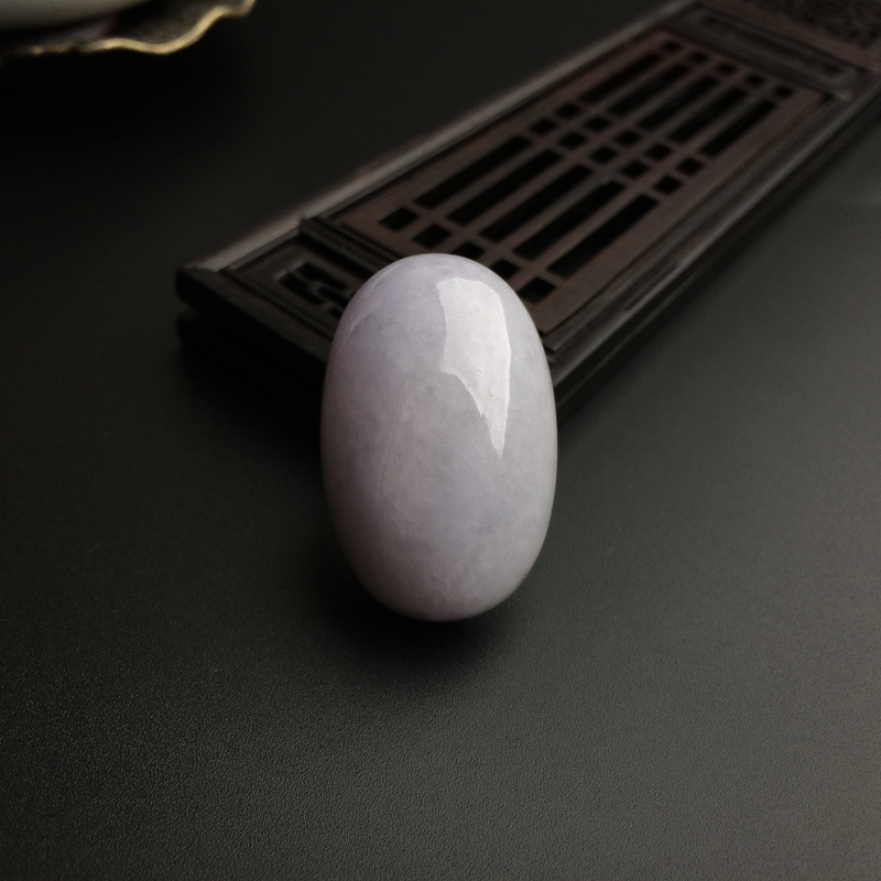 糯种淡紫翡翠蛋面-红掌柜