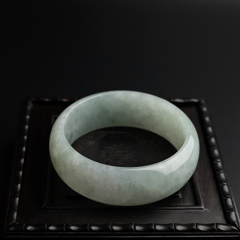 糯种翡翠手镯-红掌柜