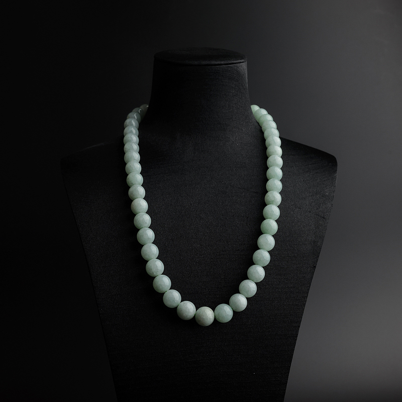缅甸浅绿翡翠项链-红掌柜