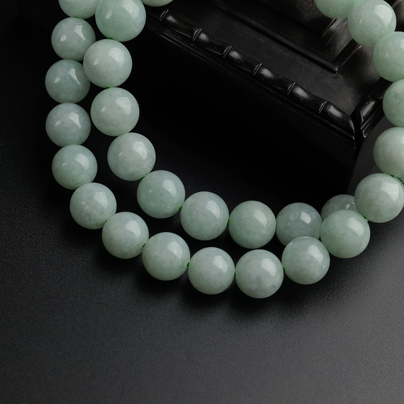 缅甸天然浅绿翡翠项链-红掌柜