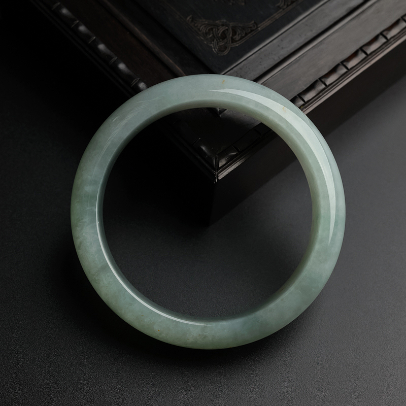 59.5#缅甸天然糯种翡翠手镯-红掌柜