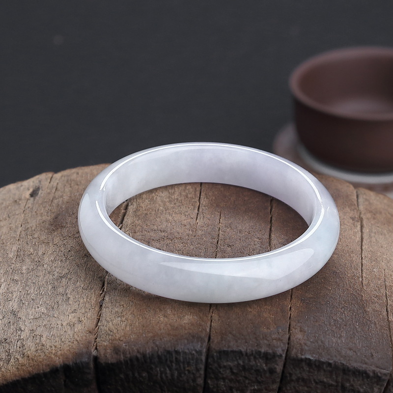 缅甸天然50#冰糯种春带彩翡翠手镯 - 红掌柜