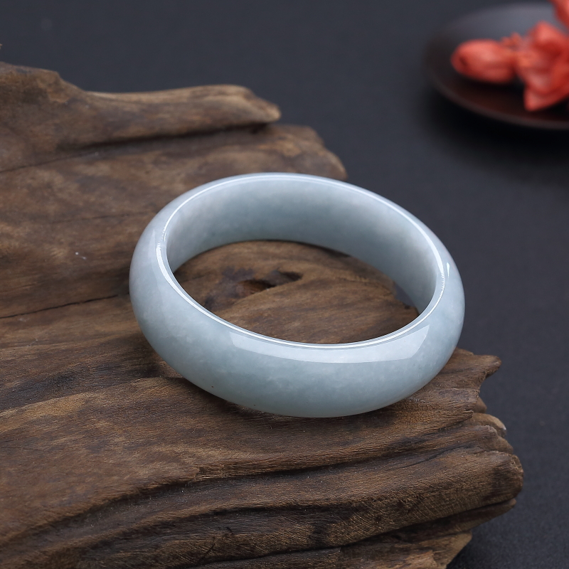 缅甸天然糯种淡绿翡翠手镯 - 红掌柜