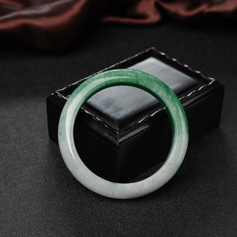 54.5mm飘翠翡翠平安镯-红掌柜