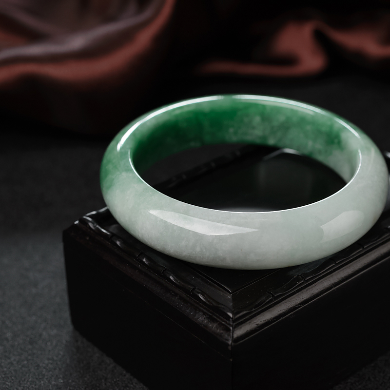 飘翠翡翠平安镯-红掌柜