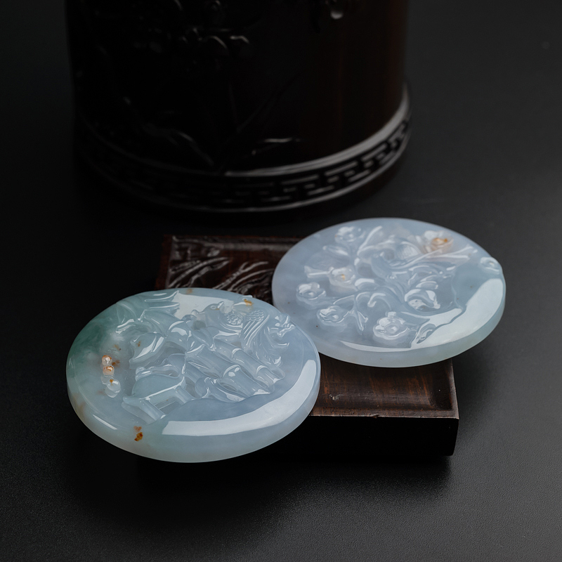 浅绿飘黄翡翡翠竹报平安-红掌柜