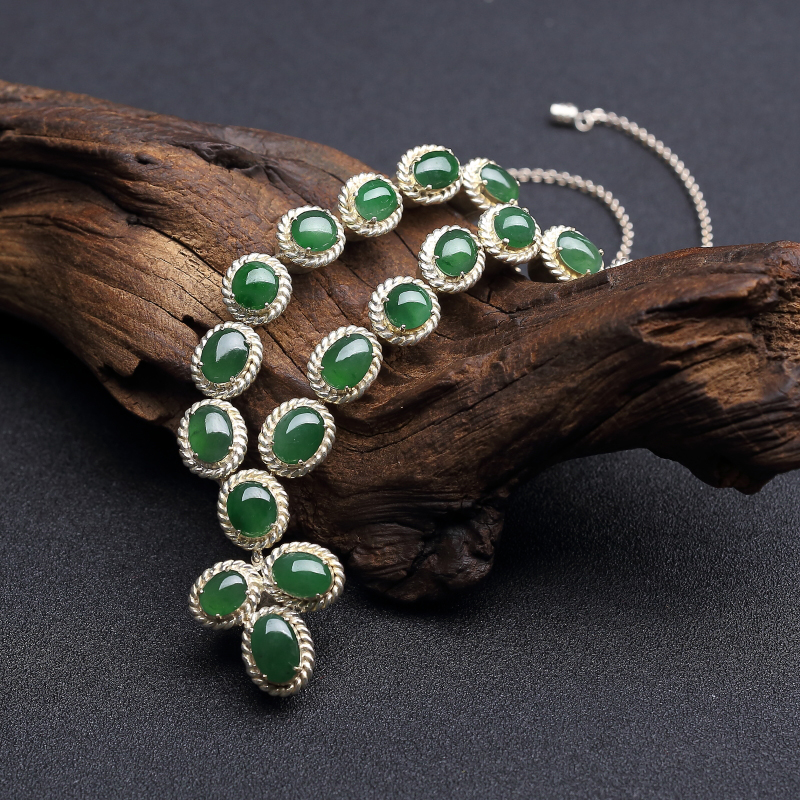 冰种翡翠戒面套装-红掌柜