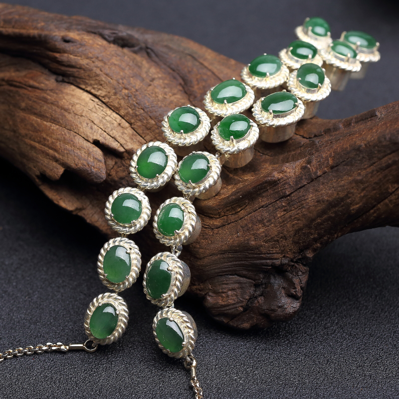 翡翠戒面套装-红掌柜