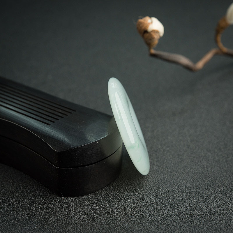 缅甸天然糯种翡翠平安扣吊坠-红掌柜