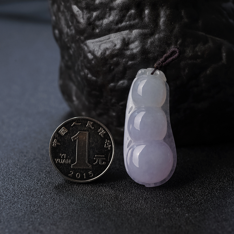 天然浅紫色翡翠福豆吊坠 - 红掌柜