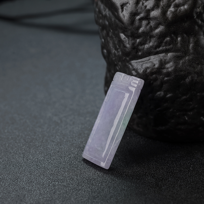 天然糯种俏色翡翠无事牌吊坠 - 红掌柜