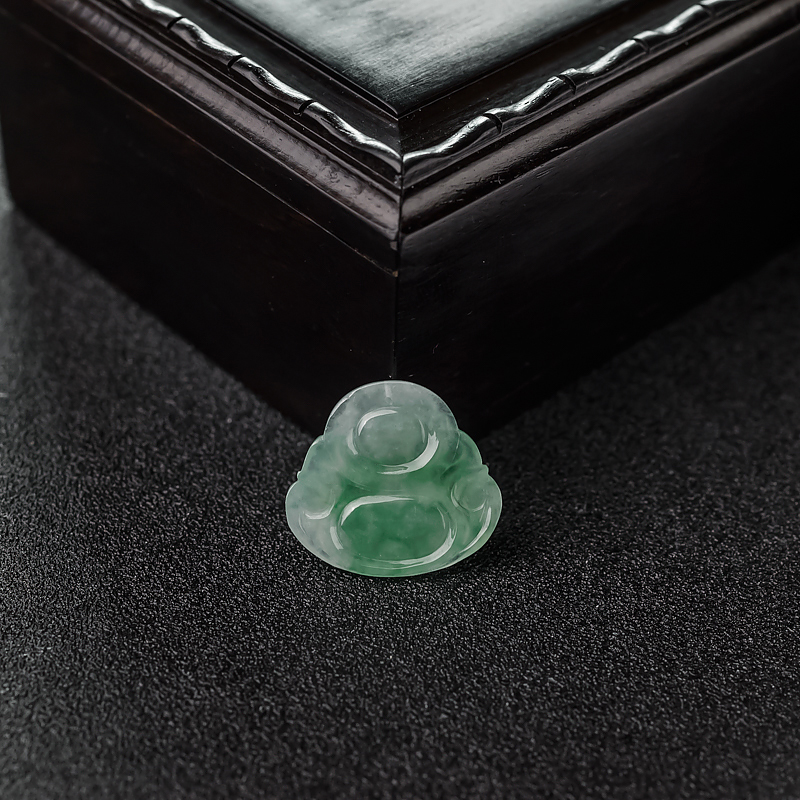 缅甸天然飘翠翡翠佛吊坠-红掌柜