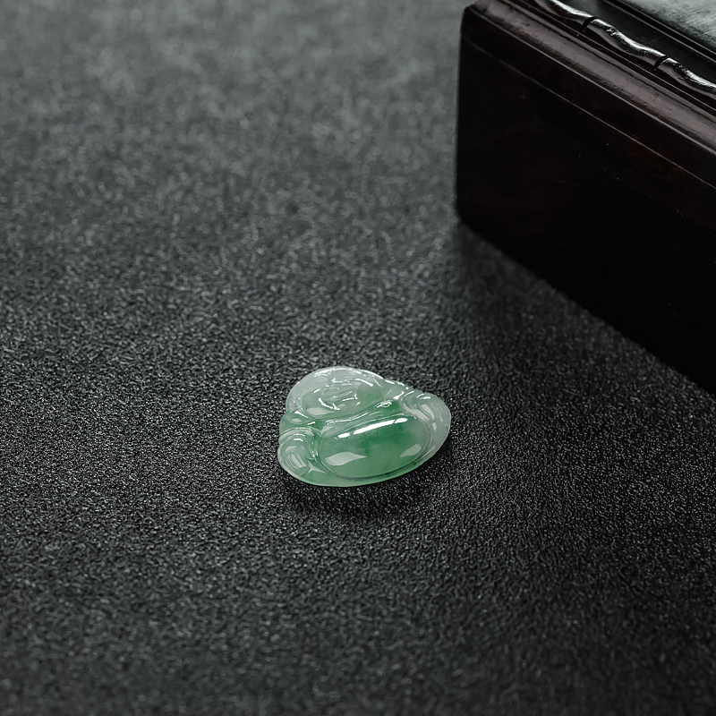 缅甸天然糯种翡翠佛吊坠-红掌柜