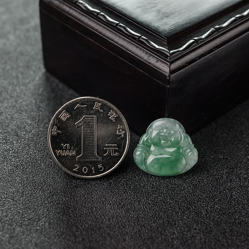 糯种飘翠翡翠佛吊坠-红掌柜