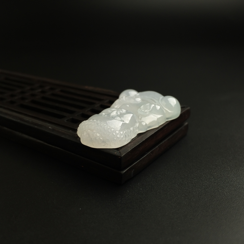 缅甸天然冰糯种翡翠宝宝佛吊坠-红掌柜