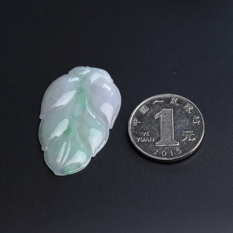 缅甸翡翠叶子吊坠-红掌柜