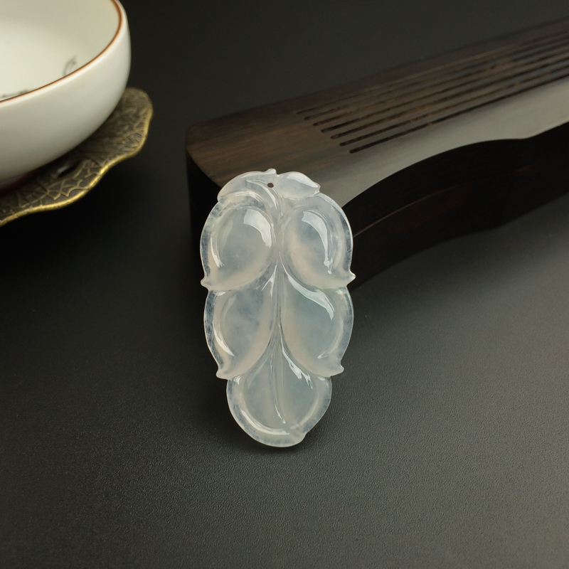 冰糯种翡翠叶子-红掌柜