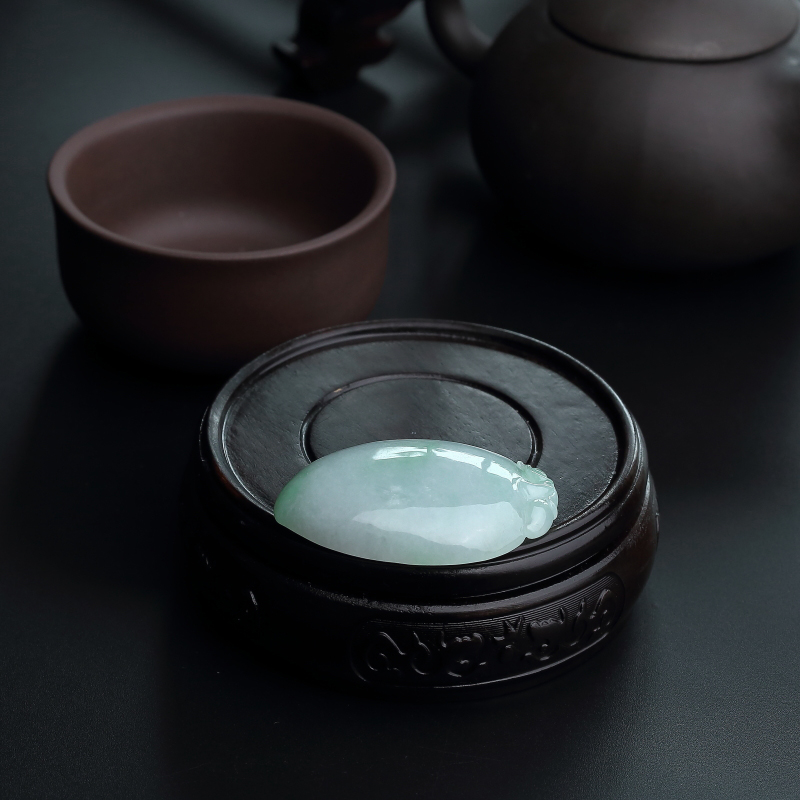 缅甸天然糯种翡翠福瓜吊坠-红掌柜