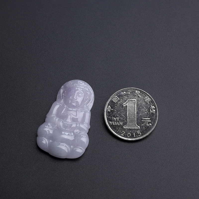 糯种淡紫翡翠吊坠-红掌柜