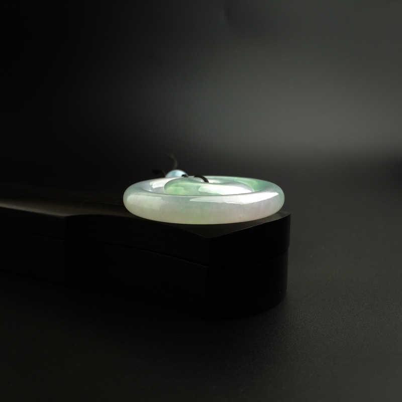 缅甸天然糯种翡翠母子平安扣吊坠-红掌柜