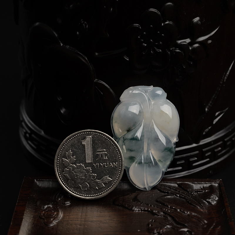 冰糯种翡翠叶子-红掌柜