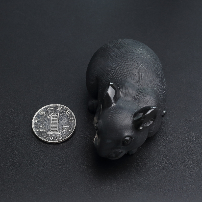 天然乌鸡种翡翠摆件-红掌柜