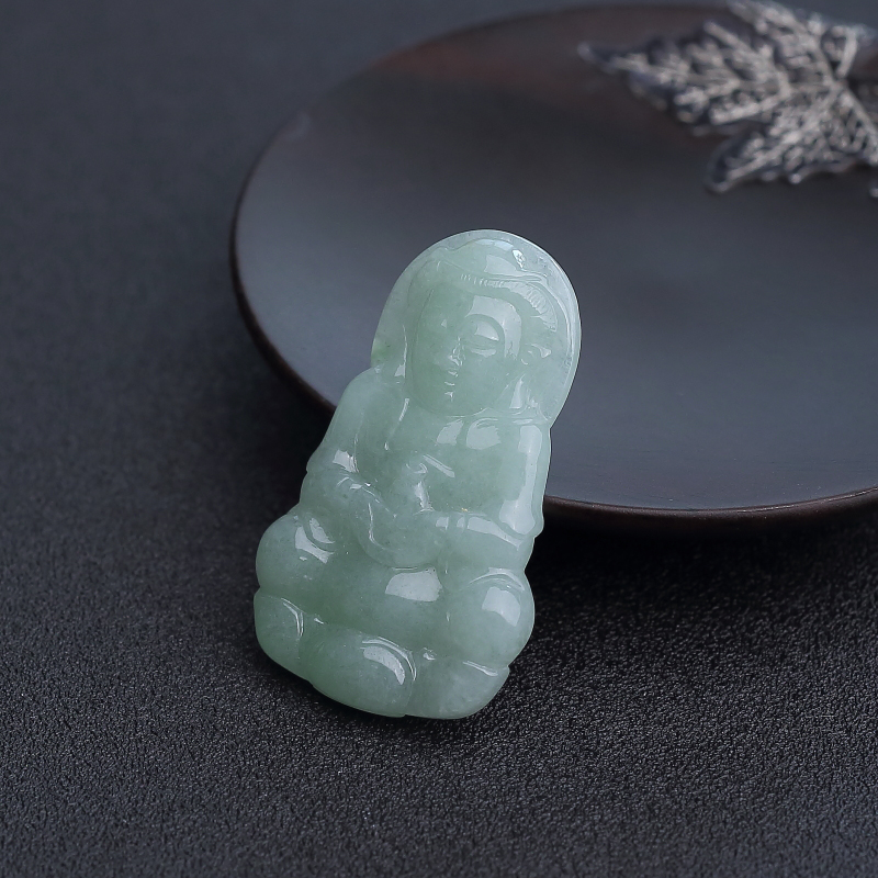 淡绿翡翠观音吊坠-红掌柜